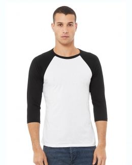 BELLA + CANVAS-Unisex Three-Quarter Sleeve Baseball Tee-3200